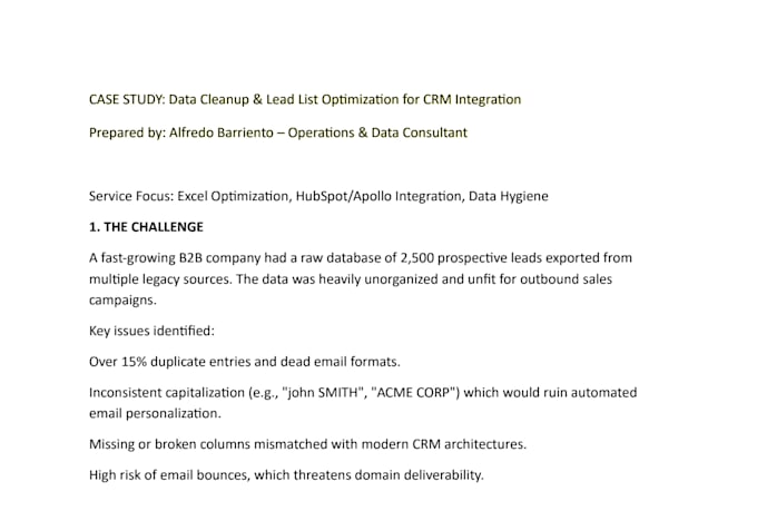 clean, format, and organize your excel, hubspot, or apollo lead list